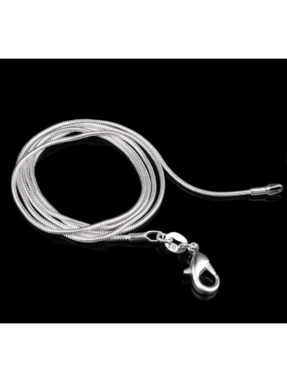 925 Sterling Silver 1mm Snake Chain Necklace 24" Minimalist Jewelry Layering